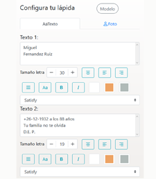 Escribe lo que quieras poner en la lápida